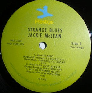 Jackie McLean : Strange Blues (LP, Album, RE, RM)