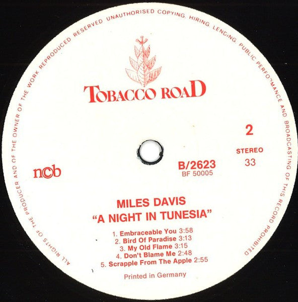 Miles Davis : A Night In Tunesia (LP, Comp, RE)