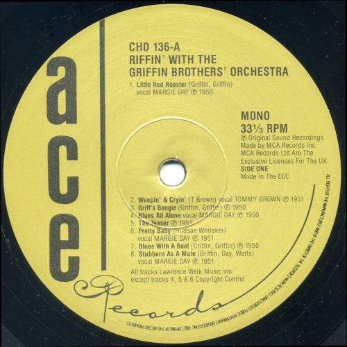 The Griffin Brothers : Riffin' With The Griffin Brothers Orchestra (LP, Comp, Mono)