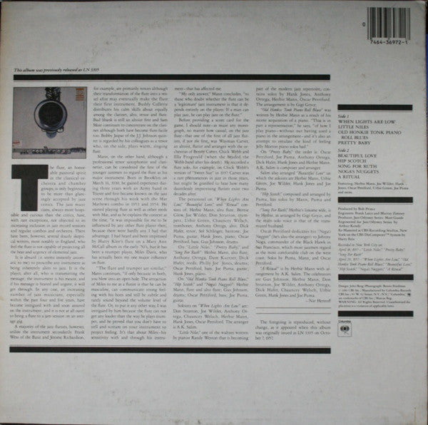 Herbie Mann With Urbie Green, Joe Wilder, Hank Jones, Joe Puma, Oscar Pettiford : Salute To The Flute (LP, Album, Mono, RE, RM)