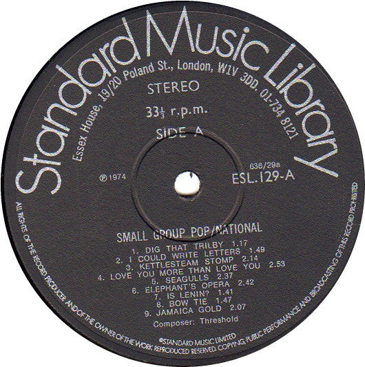 Threshold (13) : Small Group Pop / National - Small Group Pop / Solo Instruments (LP)