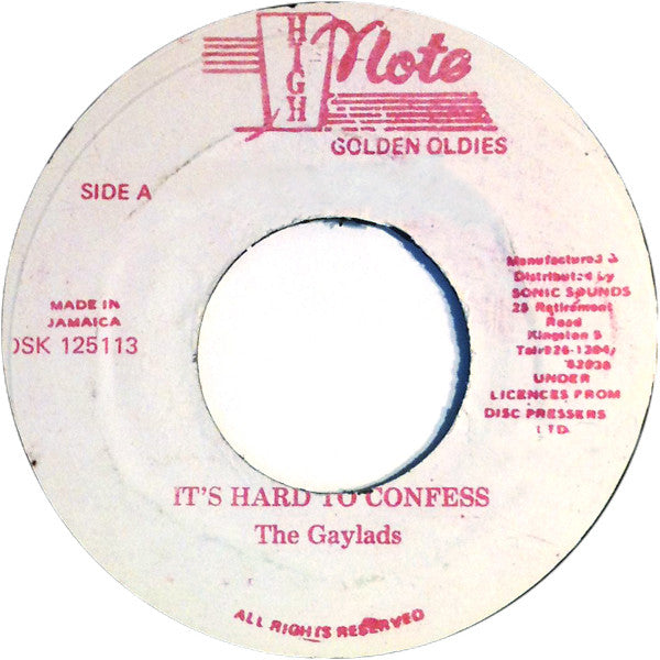 The Gaylads : It's Hard To Confess / I Need Your Loving (7", RE)