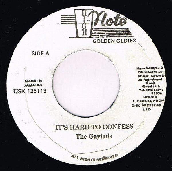 The Gaylads : It's Hard To Confess / I Need Your Loving (7", RE)