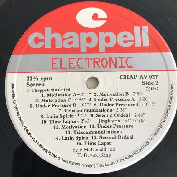 Frank McDonald / Terry Devine-King : Electronic Themes & Underscores (LP)