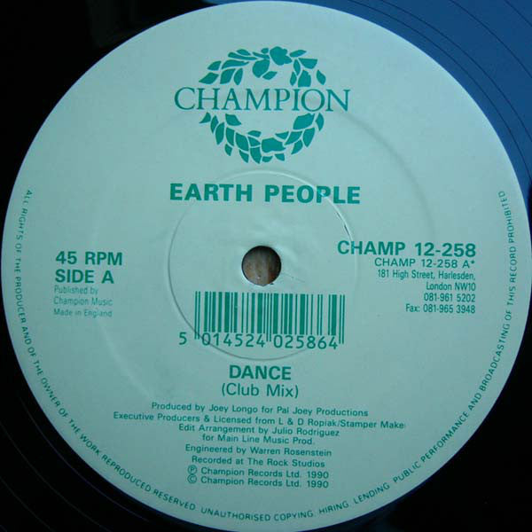 Earth People : Dance (12", Single)