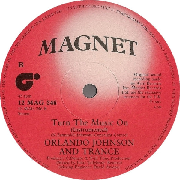 Orlando Johnson & Trance : Turn The Music On (12", Single)