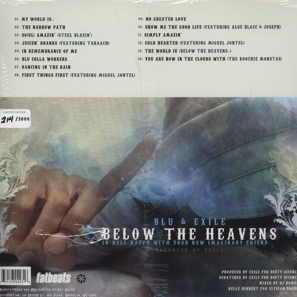 Blu & Exile : Below The Heavens (2xLP, Album, Num, Blu + 7" + Ltd)