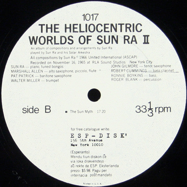 Sun Ra : The Heliocentric Worlds Of Sun Ra, Volume 2 (LP, Album, Mono, RP)