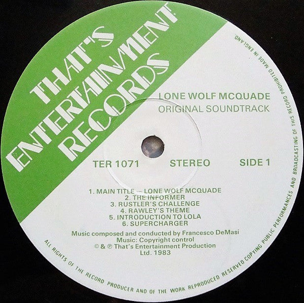 Francesco De Masi : Lone Wolf McQuade (Original Motion Picture Soundtrack) (LP)