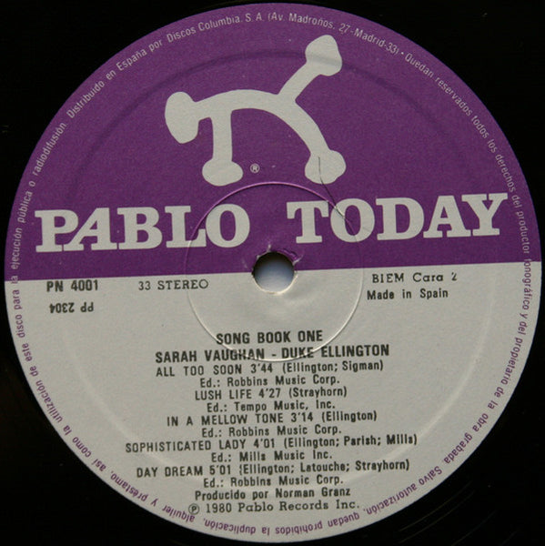 Sarah Vaughan : Duke Ellington Song Book One (LP, Album)