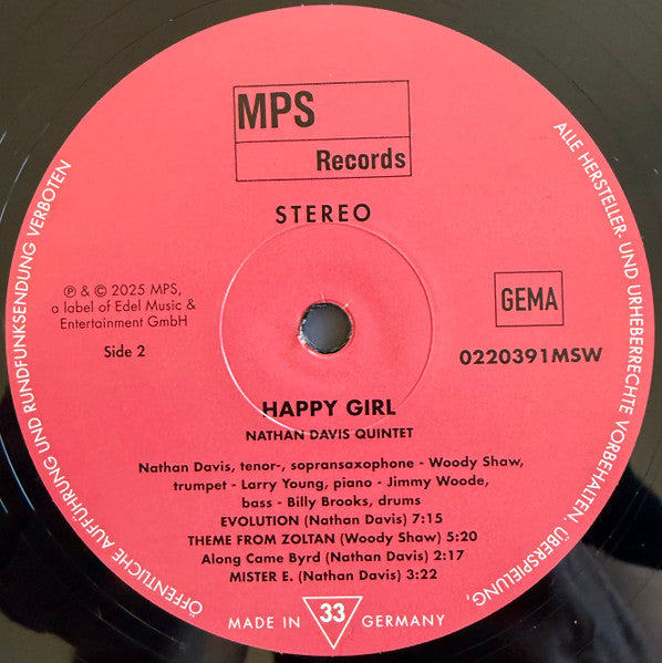 Nathan Davis : Happy Girl (LP, Album, RSD, RE, RM, 180)