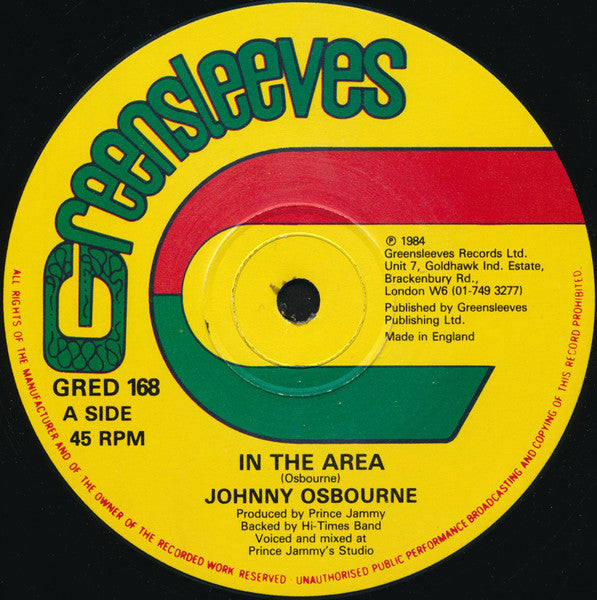 Johnny Osbourne / Wayne Smith : In The Area / Saying Goodbye (12")