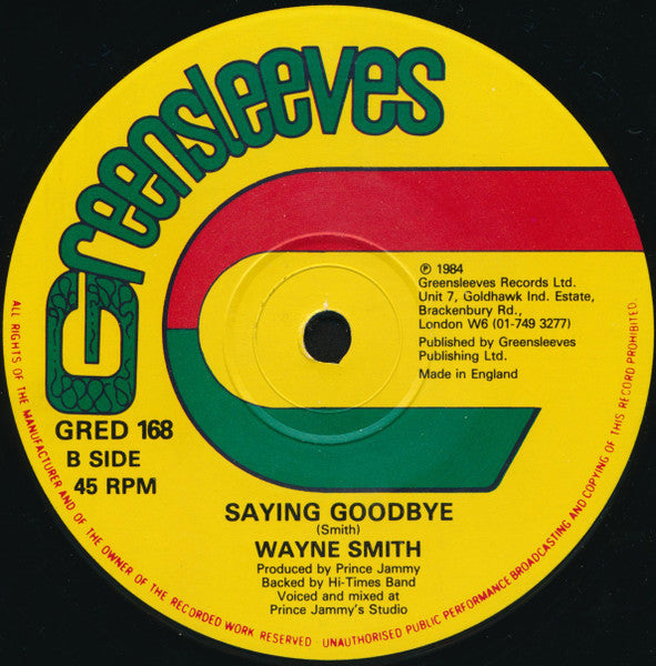Johnny Osbourne / Wayne Smith : In The Area / Saying Goodbye (12")