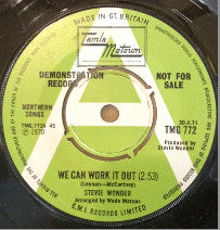 Stevie Wonder : We Can Work It Out / Don't Wonder Why (7", Promo)