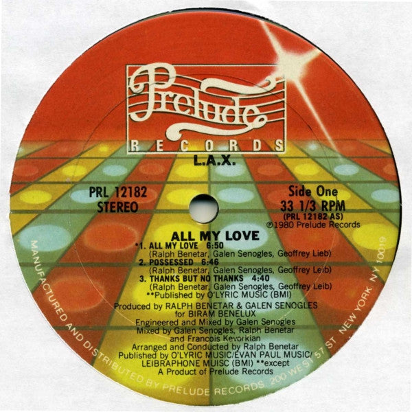 L.A.X. : All My Love (LP, Album)