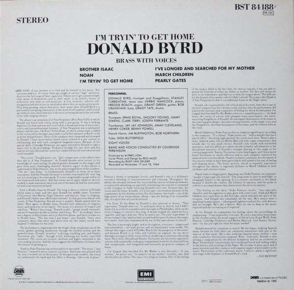Donald Byrd : I'm Tryin' To Get Home - Brass With Voices (LP, Album, RE, RM)