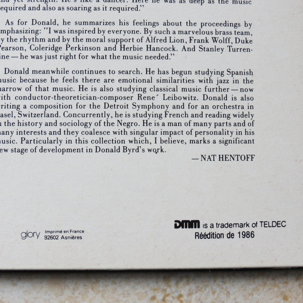 Donald Byrd : I'm Tryin' To Get Home - Brass With Voices (LP, Album, RE, RM)