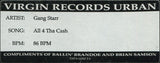 Gang Starr : All 4 Tha Ca$h / The ? Remainz (12", Promo)