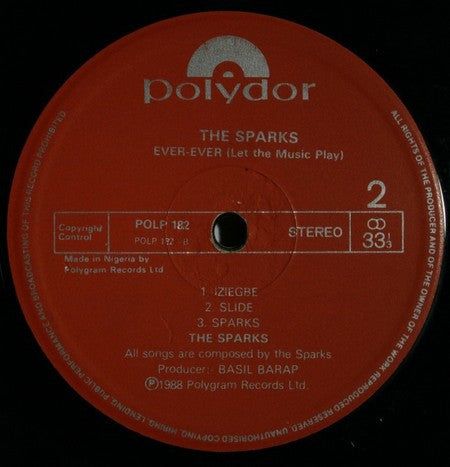 The Sparks (5) : Ever Ever (Let The Music Play) (LP, Album)