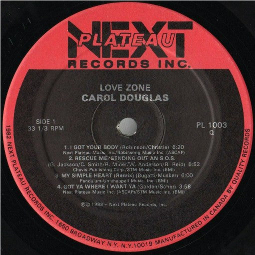 Carol Douglas : Love Zone (LP, Album)