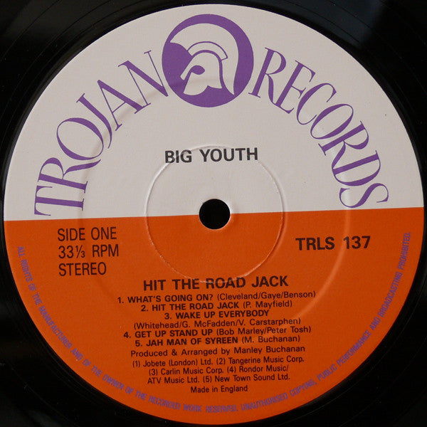 Big Youth : Hit The Road Jack (LP, Album, RE)