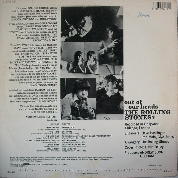 The Rolling Stones : Out Of Our Heads (LP, Album, RE, RM)