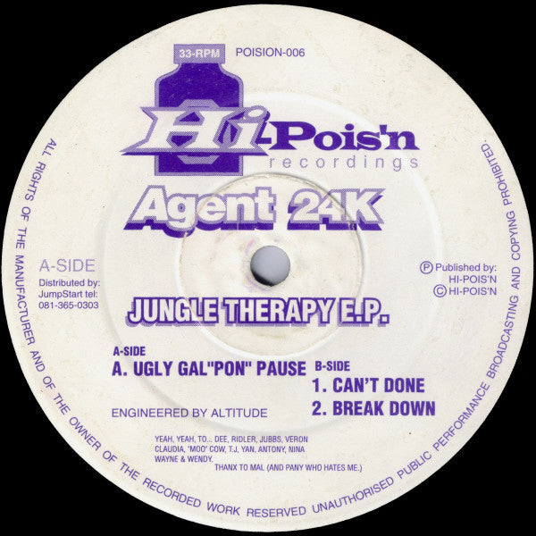 Agent 24K : Jungle Therapy E.P. (12", EP)