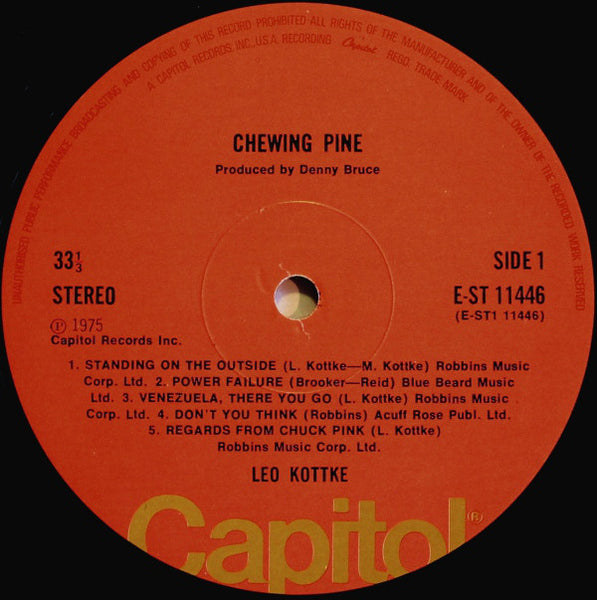 Leo Kottke : Chewing Pine (LP, Album)