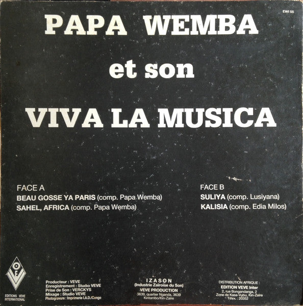 Papa Wemba Et Son Viva La Musica : Beau Gosse Ya Paris (LP)