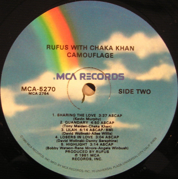 Rufus With Chaka Khan* : Camouflage (LP, Album, Glo)