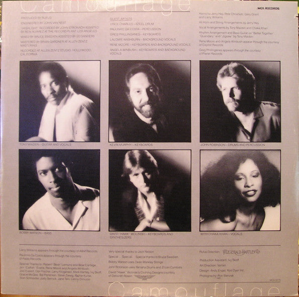 Rufus With Chaka Khan* : Camouflage (LP, Album, Glo)