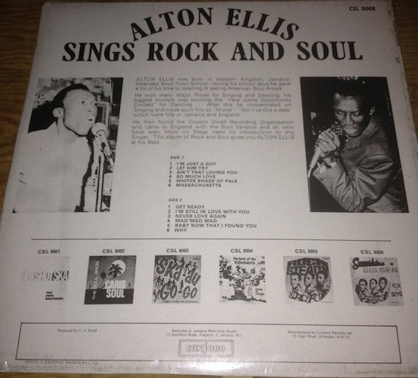 Alton Ellis : Sings Rock And Soul (LP, Album, RE)