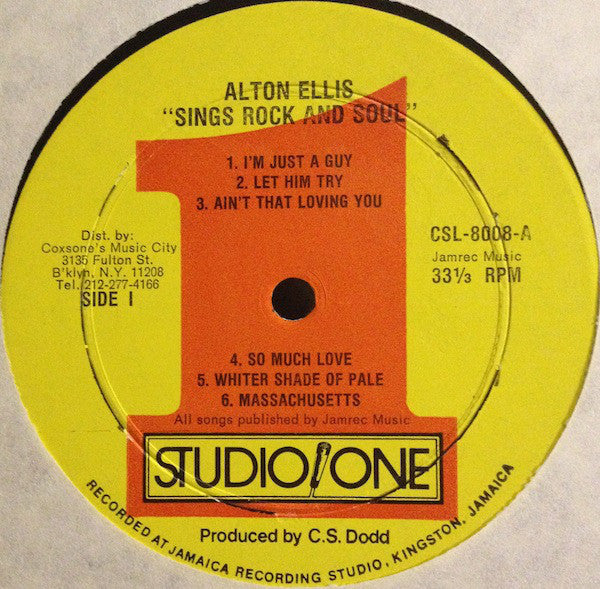 Alton Ellis : Sings Rock And Soul (LP, Album, RE)