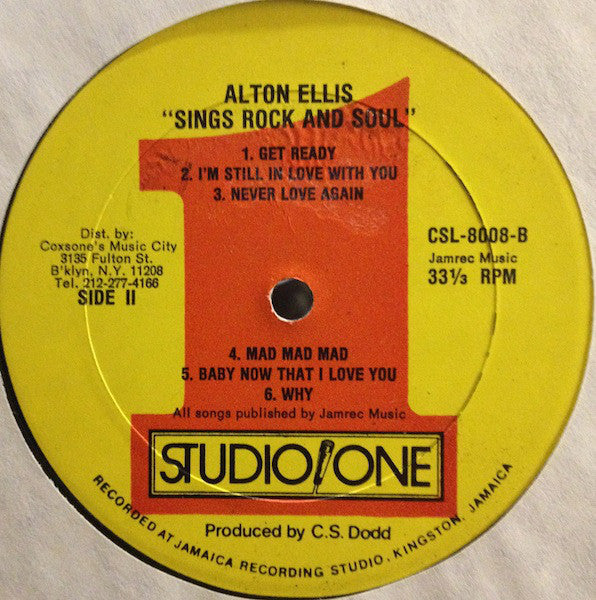 Alton Ellis : Sings Rock And Soul (LP, Album, RE)
