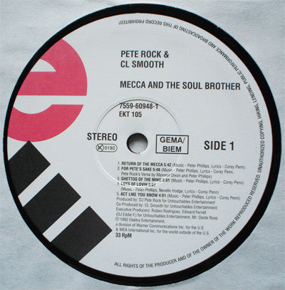 Pete Rock & C.L. Smooth : Mecca And The Soul Brother (2xLP, Album, RE)