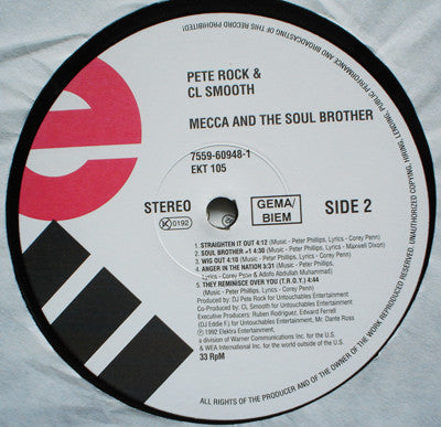 Pete Rock & C.L. Smooth : Mecca And The Soul Brother (2xLP, Album, RE)