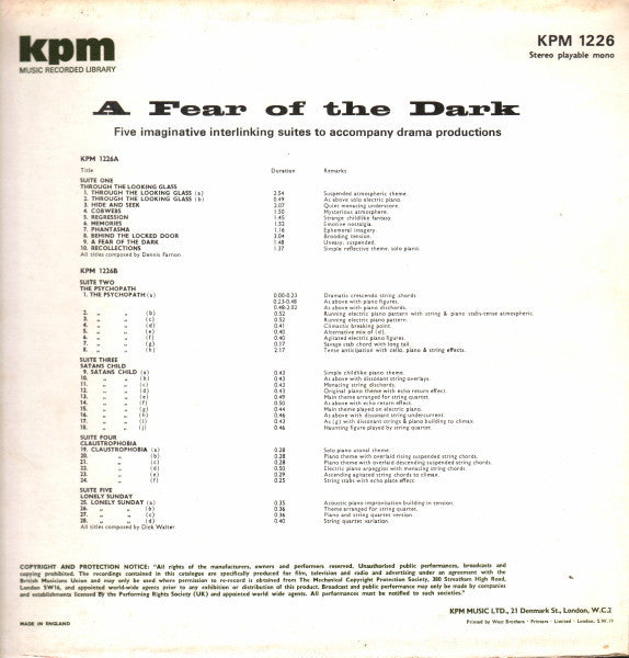 Dennis Farnon / Dick Walter : A Fear Of The Dark (LP)