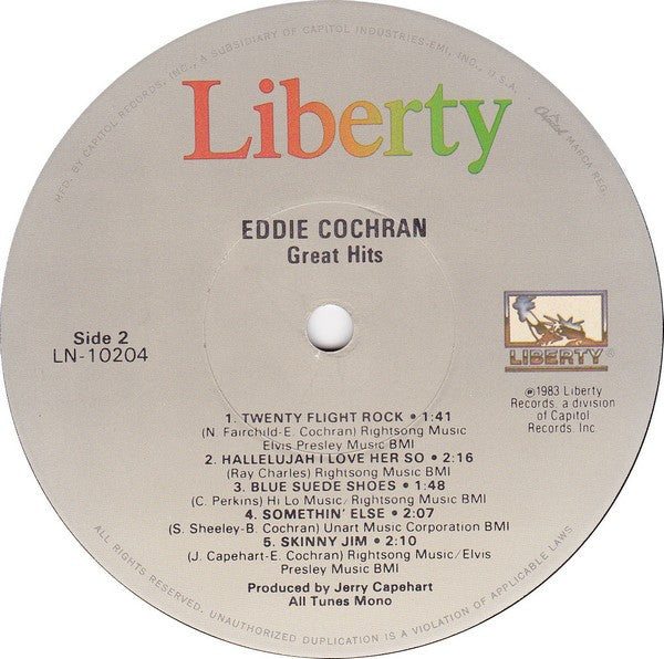 Eddie Cochran : Great Hits (LP, Comp, Mono)