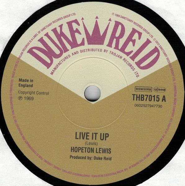 Hopeton Lewis / John Holt With Tommy McCook & The Supersonics : Live It Up / Ali Baba / Dub (7", Ltd, Num)