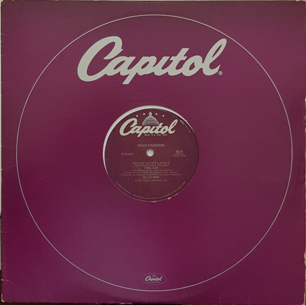 High Fashion : Feelin' Lucky Lately (12", Single, Mar)