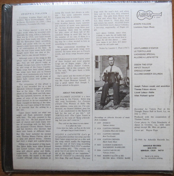 Joseph Falcon And His Silver Bell String Band : Louisiana Cajun Music (LP)