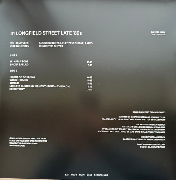 Kieran Hebden, William Tyler : 41 Longfield Street Late '80s (LP, Album)
