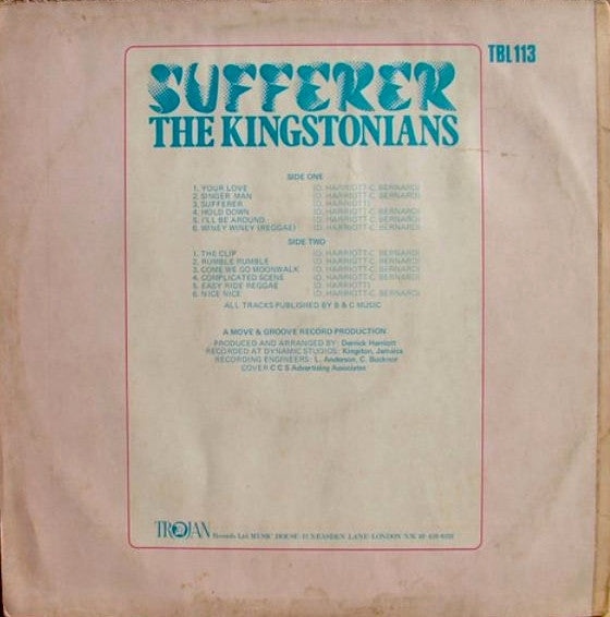 The Kingstonians : Sufferer (LP, Album)