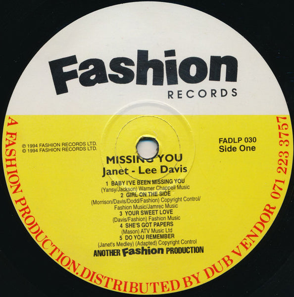 Janet Lee Davis : Missing You (LP, Album)