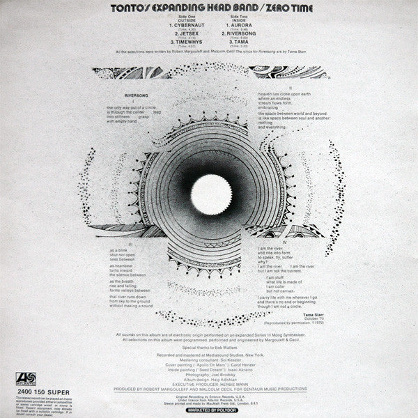 Tonto's Expanding Head Band : Zero Time (LP, Album)