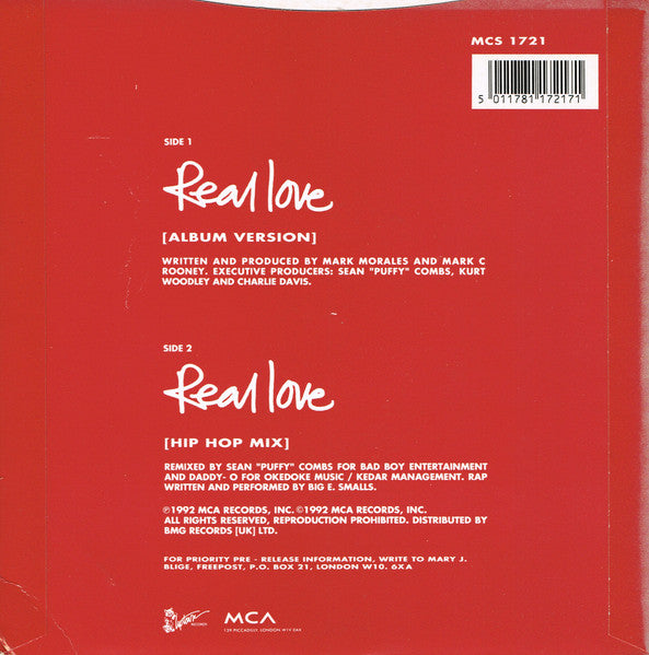 Mary J. Blige : Real Love (7")
