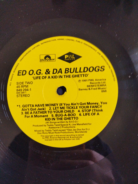 Ed O.G & Da Bulldogs : Life Of A Kid In The Ghetto (LP, Album)