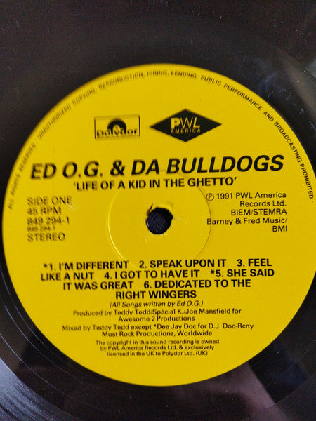 Ed O.G & Da Bulldogs : Life Of A Kid In The Ghetto (LP, Album)