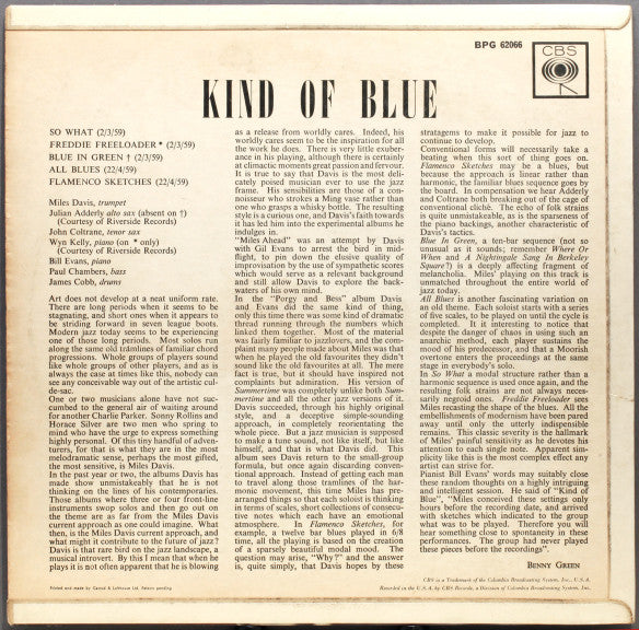 Miles Davis : Kind Of Blue (LP, Album, Mono, RE)
