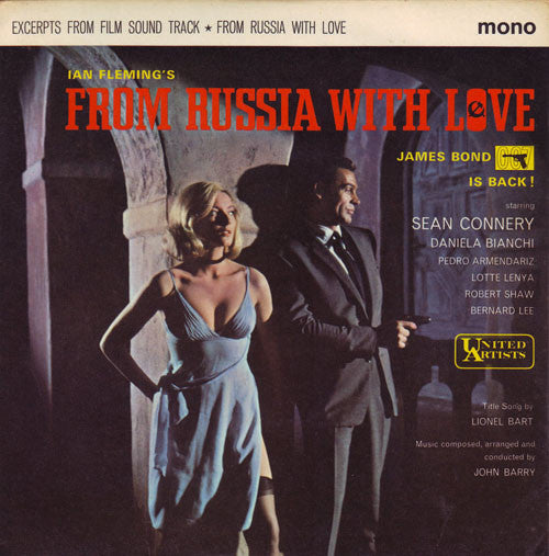 John Barry : From Russia With Love  (7", EP, Mono, RE)